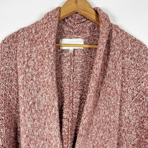 Anthropologie Angel of the North Cardigan XS Pink Marled Knit Open Front Cozy - Picture 4 of 16